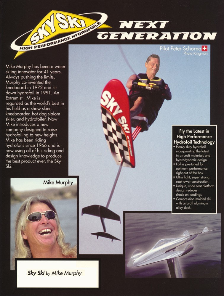 peter scherzo sky ski hydrofoiling ad with Mike Murphy