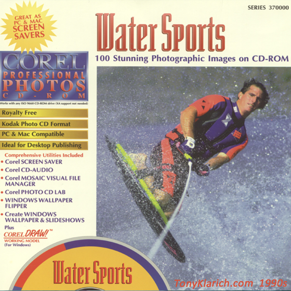 93 Corel Stock Photo DVD cover kneeboard water skiing Klarich