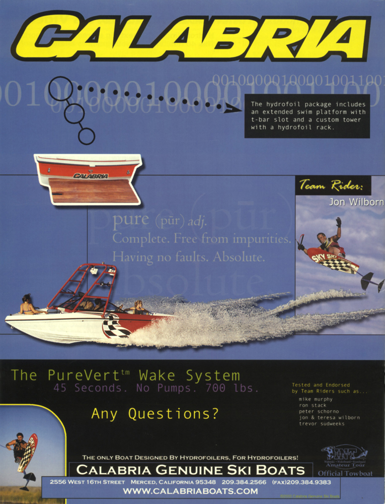 calabria boats ad PureVert Wake System Mike Murphy