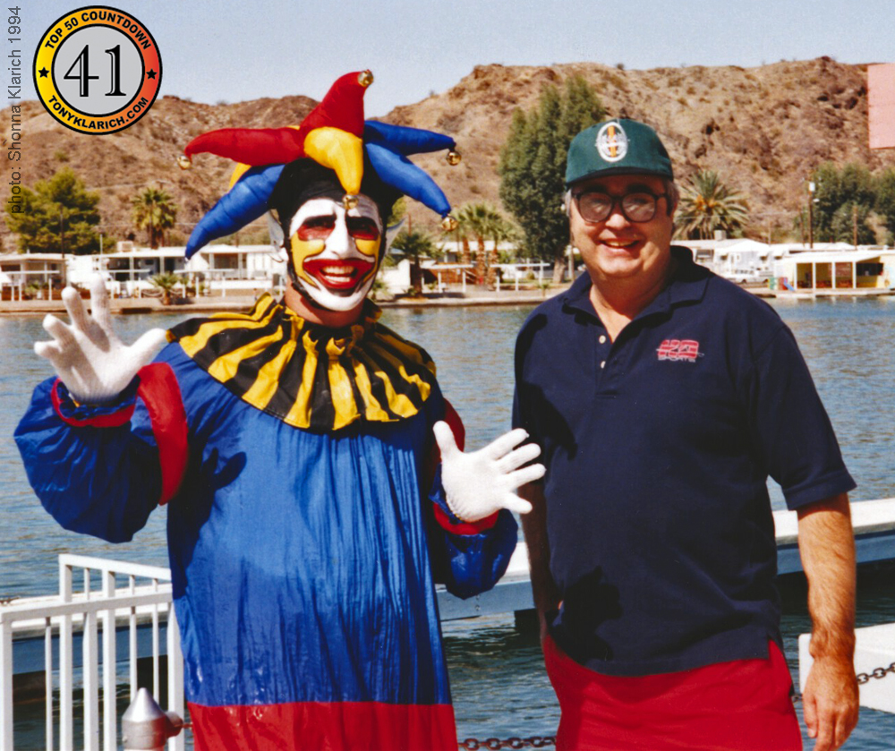 Herb O'Brien HO Joker kneeboard water skiing with Tony Klarich