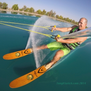 tony klarich on cypress gardens water skis aqua king GoPro on private water ski lake