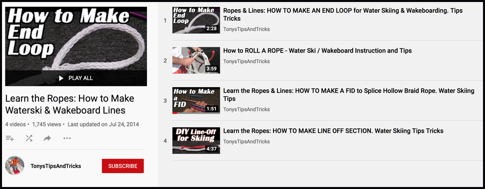 tony klarich learn the ropes playlist water ski wakeboard how to make your own ropes
